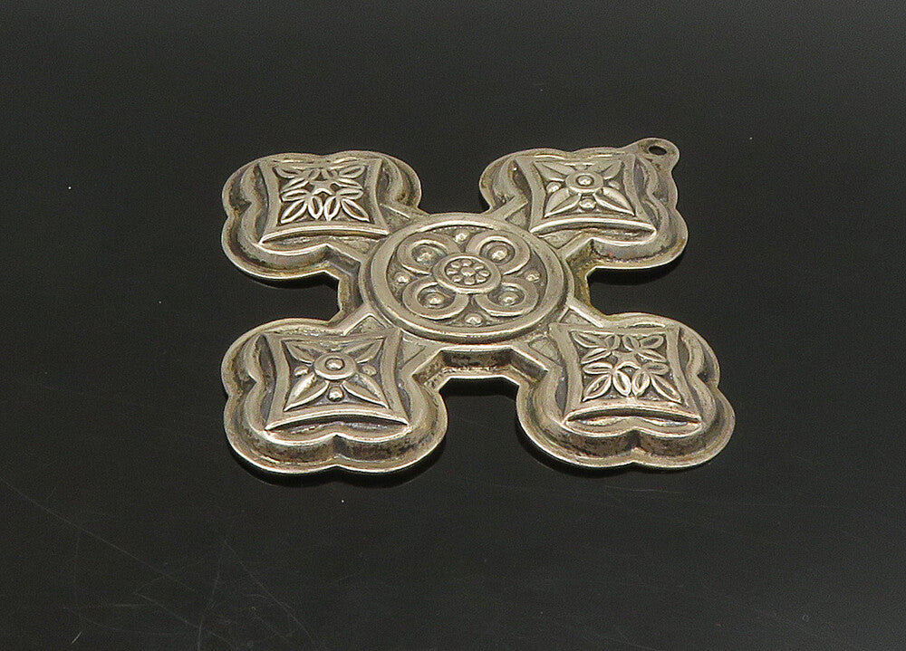 REED & BARTON 925 Silver  Vintage Antique Christmas Cross Pendant  PT18789
