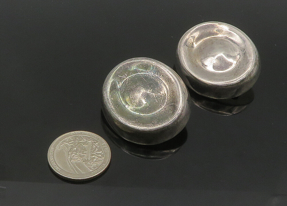 ZINA 925 Sterling Silver Vintage Heavy Non Pierce Button Drop Earrings EG10532
