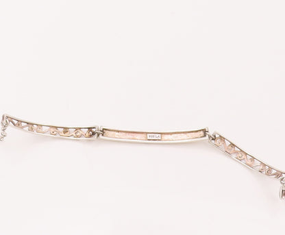 LA 925 Sterling Silver  Vintage Live Laugh Love Swirly Cutout Bracelet BT9875