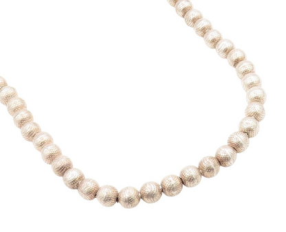 925 Sterling Silver Vintage Necklace Chunky Dotted Spherical Bead Chain  NE4679