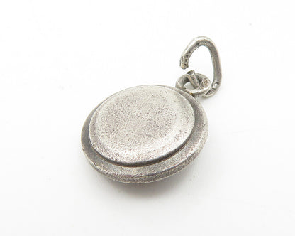 925 Sterling Silver  Vintage Oxidized Petite Ship's Wheel Pendant  PT8946