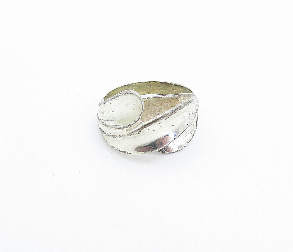 925 Sterling Silver  Vintage Shiny Concave Dome Design Band Ring Sz 5  RG4244
