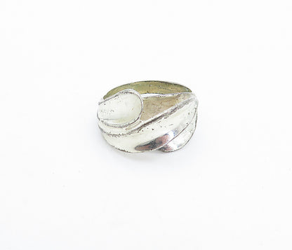 925 Sterling Silver  Vintage Shiny Concave Dome Design Band Ring Sz 5  RG4244