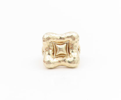 925 Sterling Silver Vintage Ring Gold Plated JUDITH JACK Band  Sz 7.5  RG34447