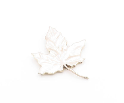 MMA 925 Sterling Silver  Vintage Modernist Single Leaf Brooch Pin  BP9451