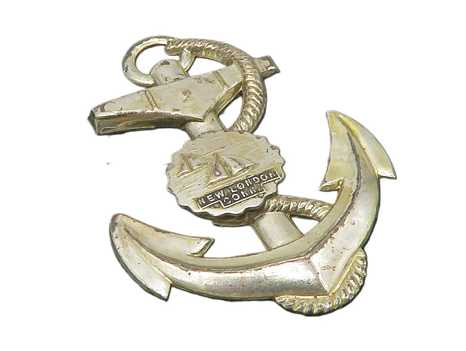 925 Sterling Silver  Vintage Shiny New London Ship Anchor Brooch Pin  BP5514