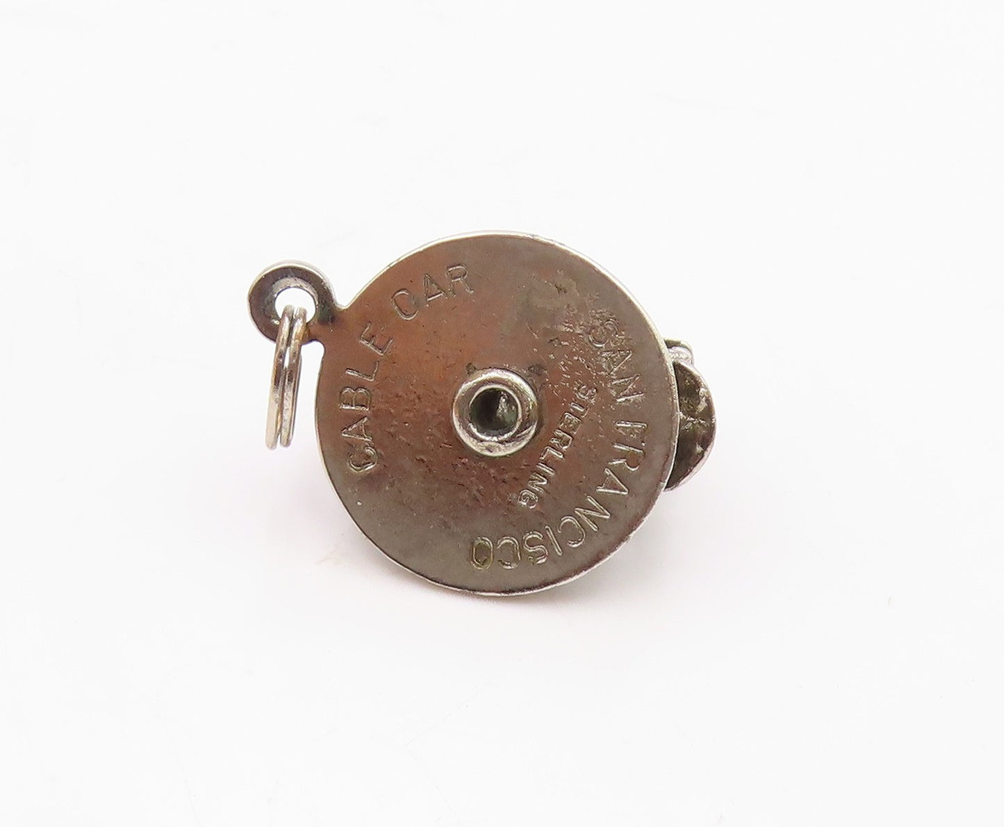 925 Sterling Silver  Vintage San Francisco Trolley Cable Car Pendant  PT18233