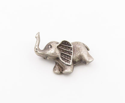 925 Sterling Silver  Vintage Elephant Animal Motif Oxidized Brooch Pin  BP8287