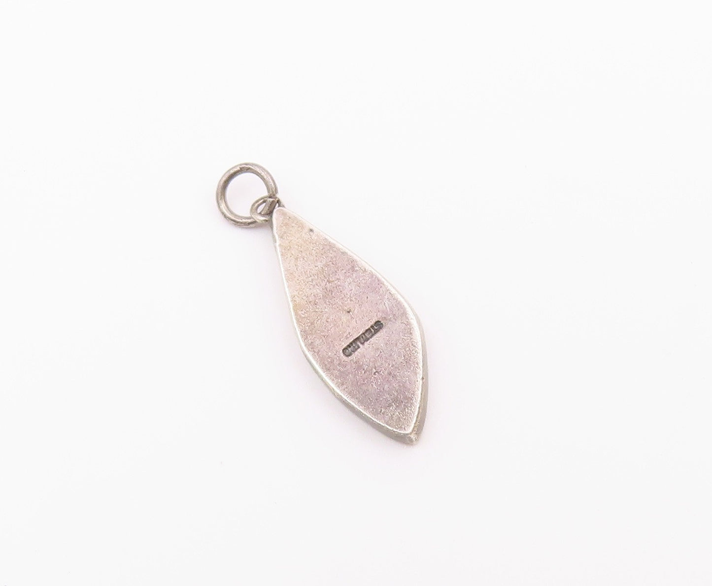 925 Sterling Silver  Vintage Oxidized Two Tone Design Drop Pendant  PT16330