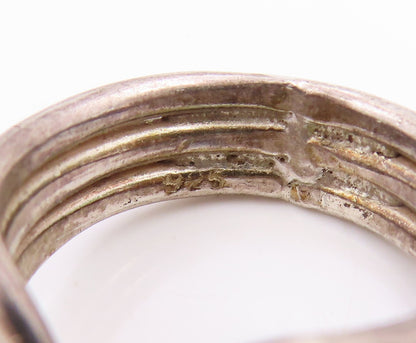 925 Sterling Silver Vintage Ring Minimalist Multi Wave Curvy Band  Sz 6  RG34047