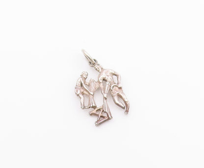 925 Sterling Silver  Vintage Fifth Commandment Religious Pendant  PT16729
