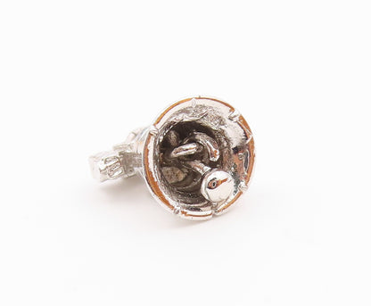 925 Sterling Silver  Vintage Liberty Bell Charm Pendant (JINGLES)  PT21045