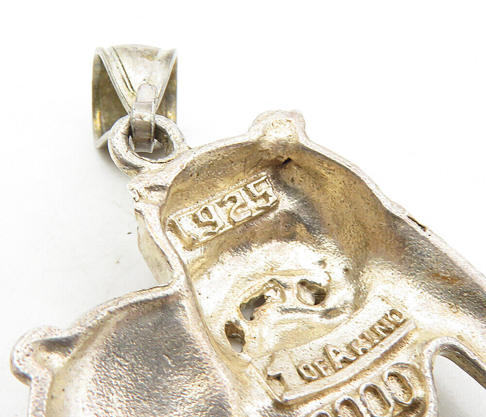 1 Of A KIND 925 Sterling Silver - Vintage Bull Dog Motif Animal Pendant - PT6534