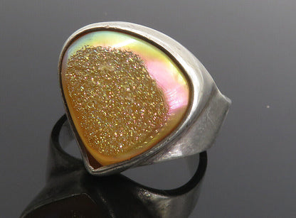 STARBORN 925 Silver - Vintage Metallic Druzy Stone Cocktail Ring Sz 7 - RG8754