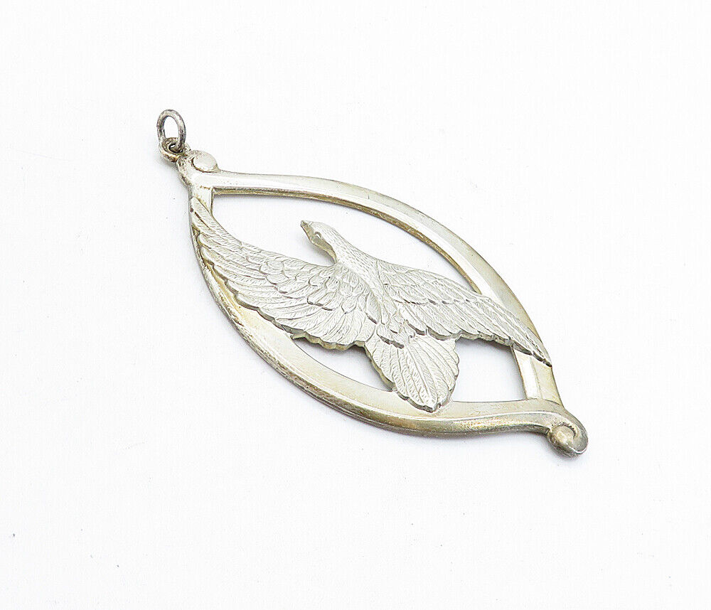 WALLACE 925 Sterling Silver - Vintage Peace On Earth Flying Dove Pendant- PT3470