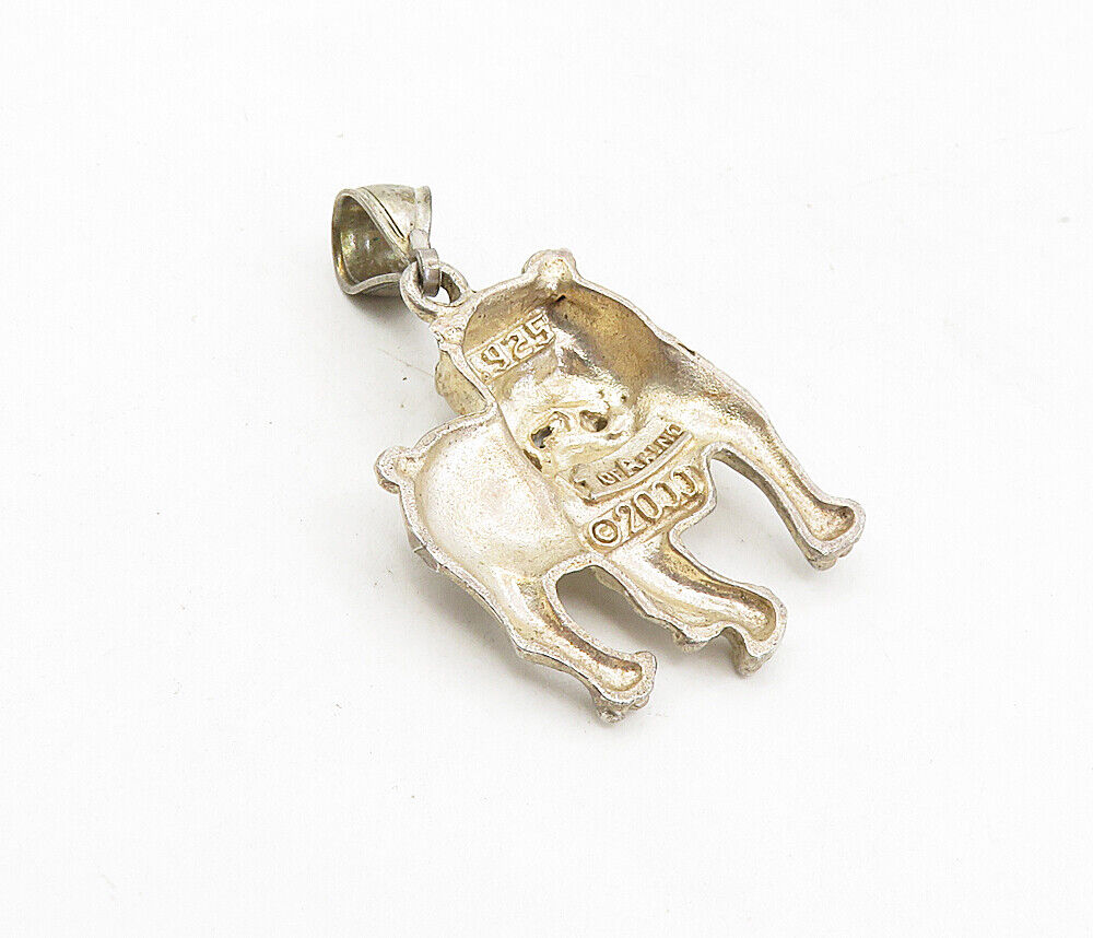 1 Of A KIND 925 Sterling Silver - Vintage Bull Dog Motif Animal Pendant - PT6534