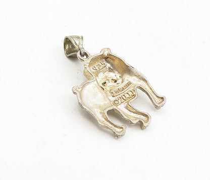 1 Of A KIND 925 Sterling Silver - Vintage Bull Dog Motif Animal Pendant - PT6534