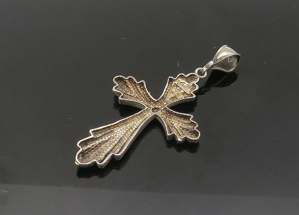 1 OF A KIND 925 Sterling Silver - Vintage Religious Cross Pendant - PT17116