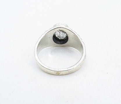 925 Sterling Silver - Rutilated Quartz Shiny Graduated Band Ring Sz 7 - RG4465