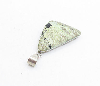 MEXICO 925 Sterling Silver - Vintage Minimalist Jasper Drop Pendant - PT4472