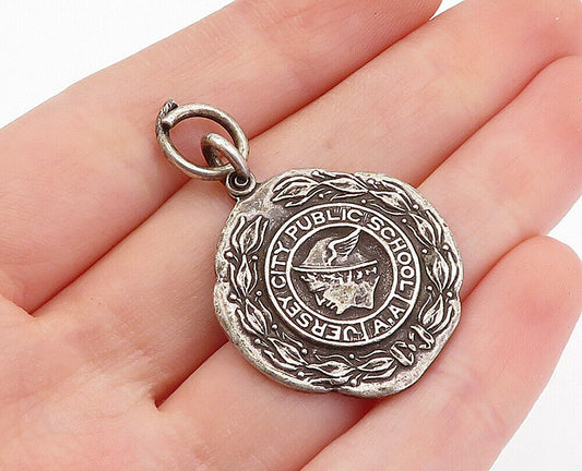 DIEGES & CLUST 925 Silver - Vintage Antique Public School Pendant - PT2750