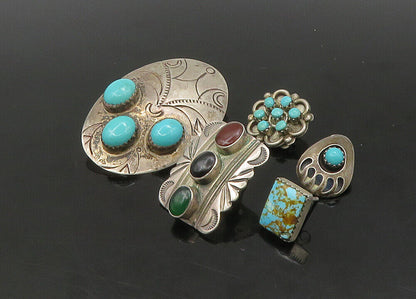 ZUNI NAVAJO 925 Silver - Vintage Multi-Stone Lot Single Earrings - EG11257