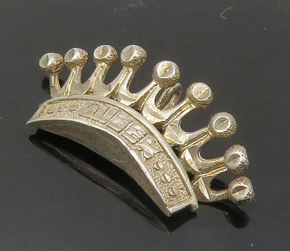 1 Of A KIND 925 Sterling Silver - Vintage Royal Crown Motif Pendant - PT13040