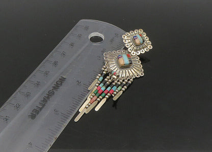 ZUNI NAVAJO 925 Silver - Vintage Multi-Stone Lot Single Earrings - EG11223