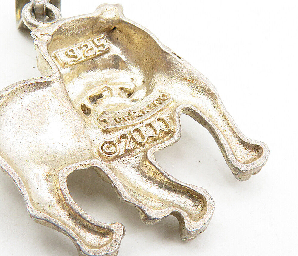 1 Of A KIND 925 Sterling Silver - Vintage Bull Dog Motif Animal Pendant - PT6534