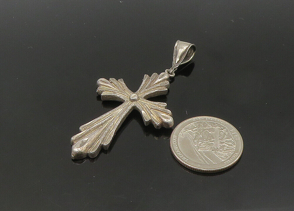 1 OF A KIND 925 Sterling Silver - Vintage Religious Cross Pendant - PT17116