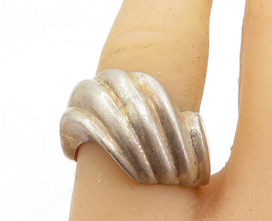 MEXICO 925 Silver - Vintage Fluted Dome Designed Band Ring Sz 7.5 - RG6960